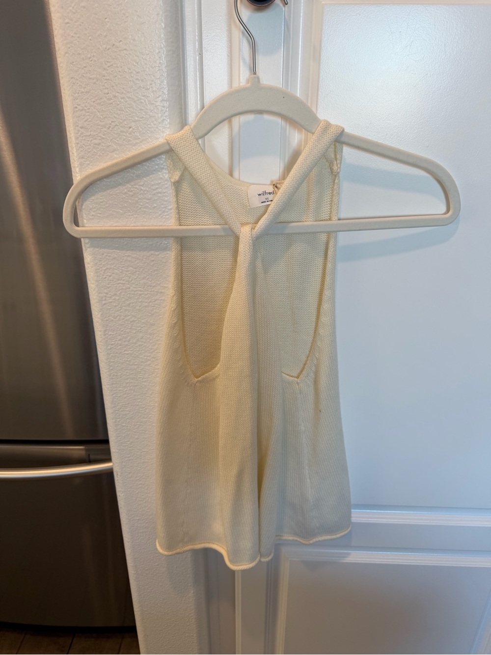 Wilfred Off-White Knit Halter Tank Top